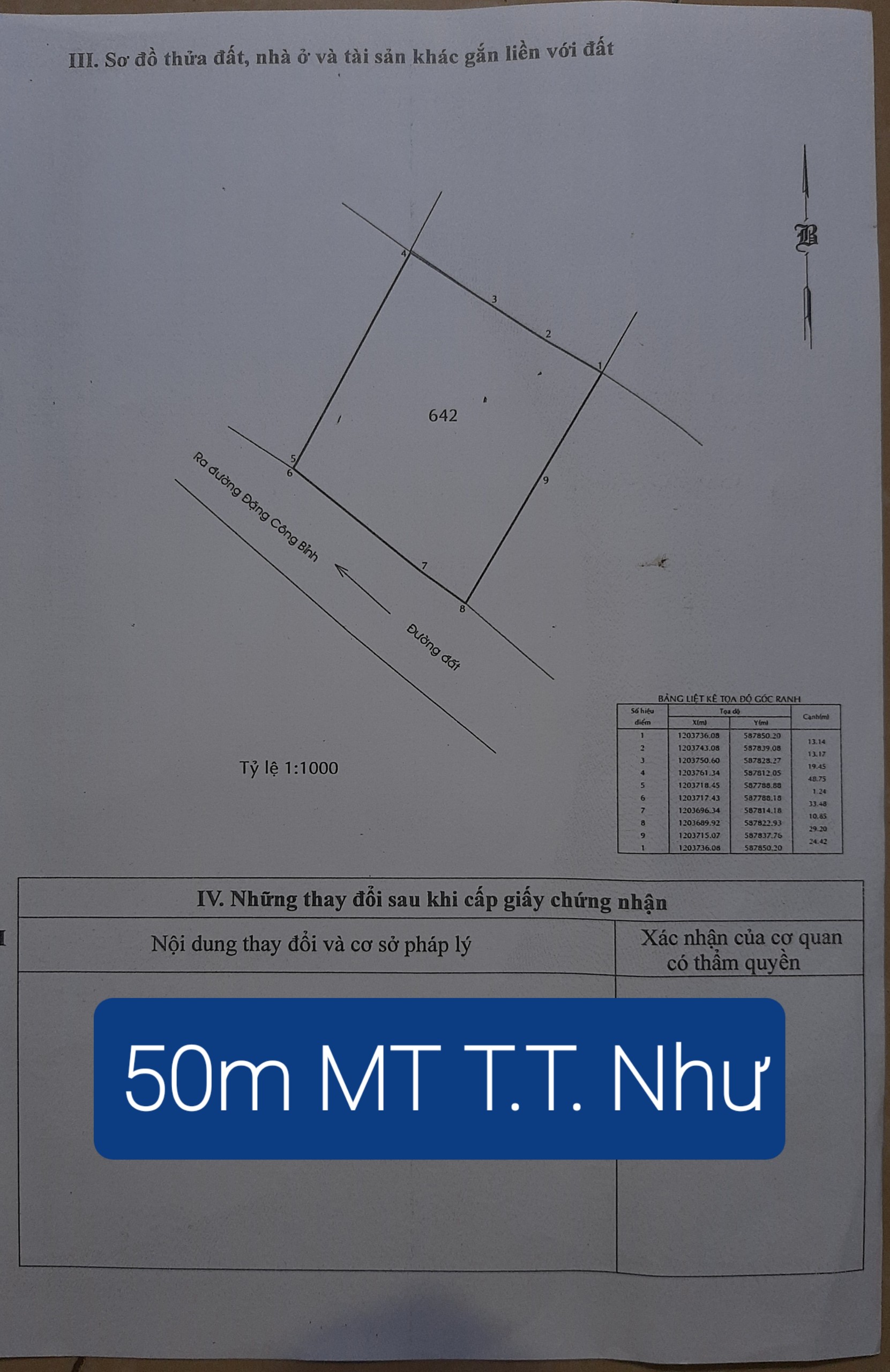 Bán đất mặt tiền Trương Thị Như xã Xuân Thới Sơn Huyện Hóc Môn giá 12,7 tỷ
