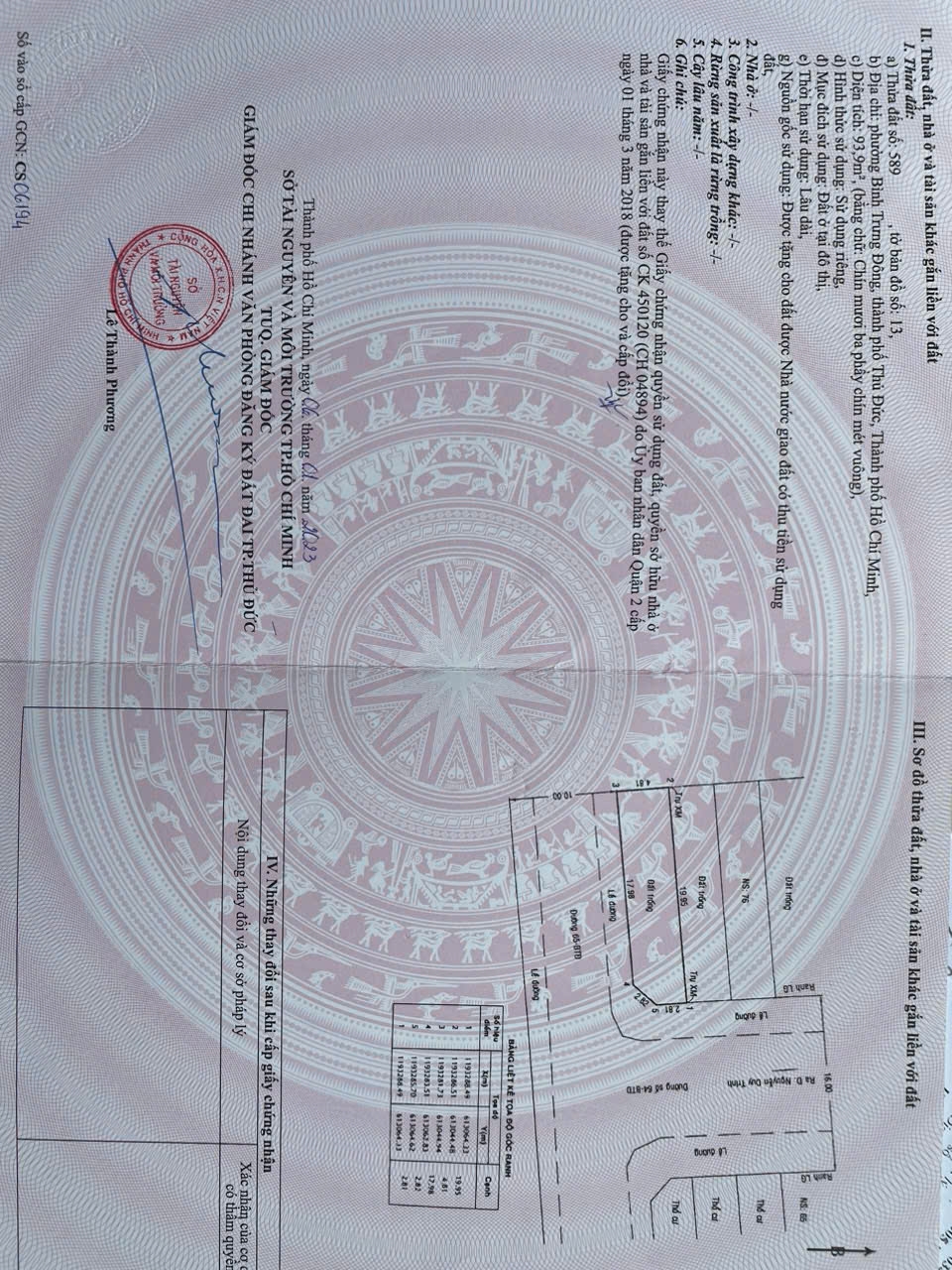 Bán đất 2 mặt tiền đường 64 Bình Trưng Đông Quận 2 cũ giá 10,5 tỷ
