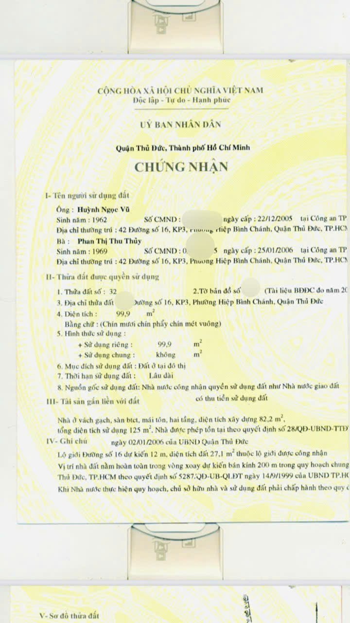 Bán nhà mặt tiền đường 16 Hiệp Bình Chánh TP Thủ Đức giá 10 tỷ