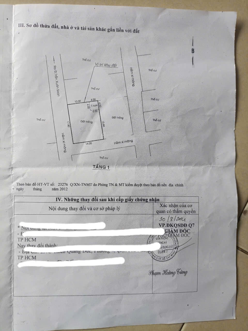 đất 14x18m góc 2 mt 793/58 khu kiều đàm phường tân hưng Q7+