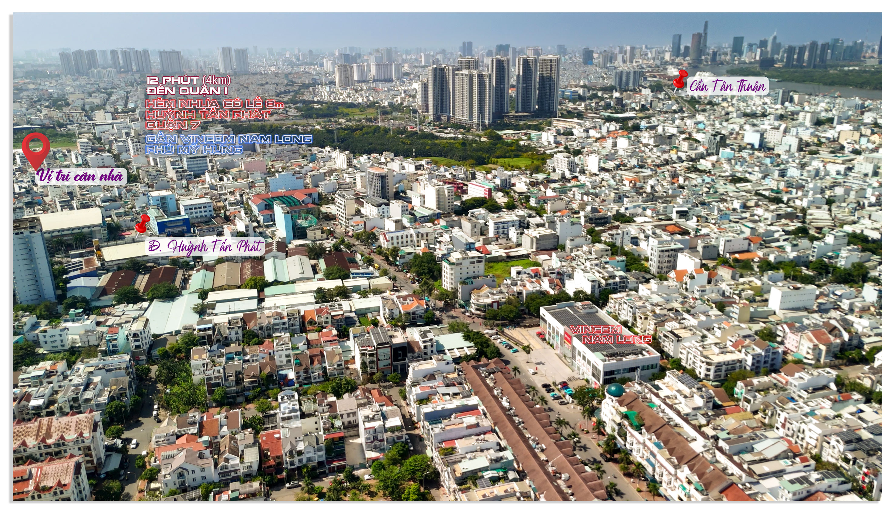 Nhà 3 tầng đường 8 m 502 Huỳnh Tấn Phát Quận 7. 8*19, 153 m2. 12,99 tỷ .