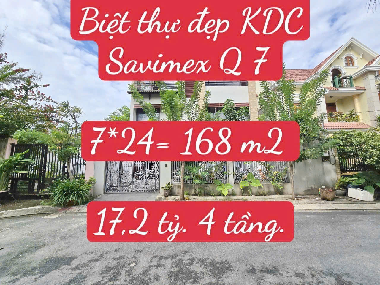 Biệt thự 4 tầng đường 14 m, KDC Savimex Quận 7. 7*24, 17,2 tỷ. Biệt thự 4 tầng đường 14 m, KDC Savimex Quận 7. 7*24, 17,2 tỷ.