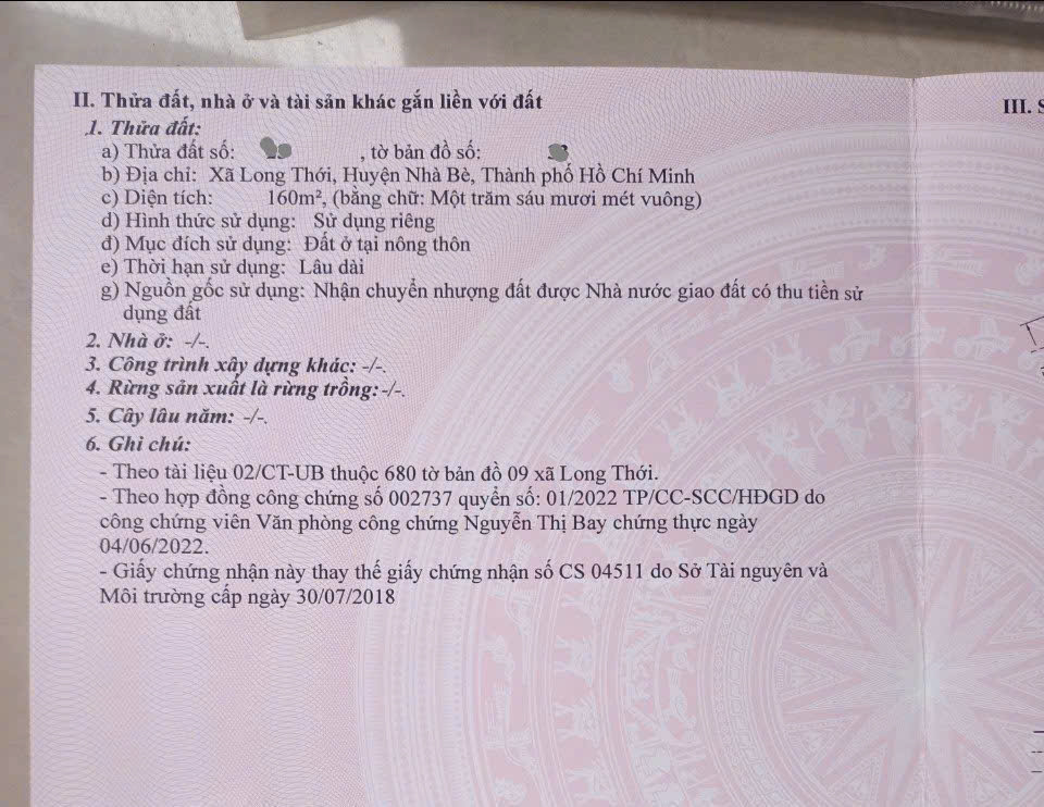 Đất đường 12m Long thới Nhà bè. 8m*20m= 160 m2 thổ cư chỉ 4,9 tỷ.