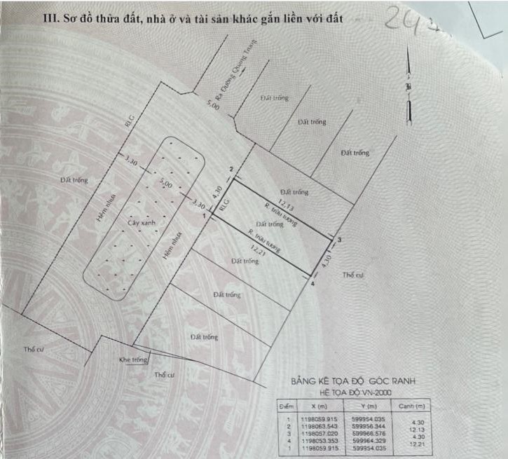 Lô đất hẻm 525 Quang Trung P10, DT 4,3x12,2m (53m2). Giá 7,4 tỷ Lô đất hẻm 525 Quang Trung P10, DT 4,3x12,2m (53m2). Giá 7,4 tỷ