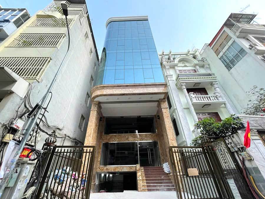 Cho Thuê Tòa Văn Phòng 9 Tầng Xây Mới MP Trung Liệt, Vị Trí Lô Góc,DT 267m2. Giá 290 Tr/th