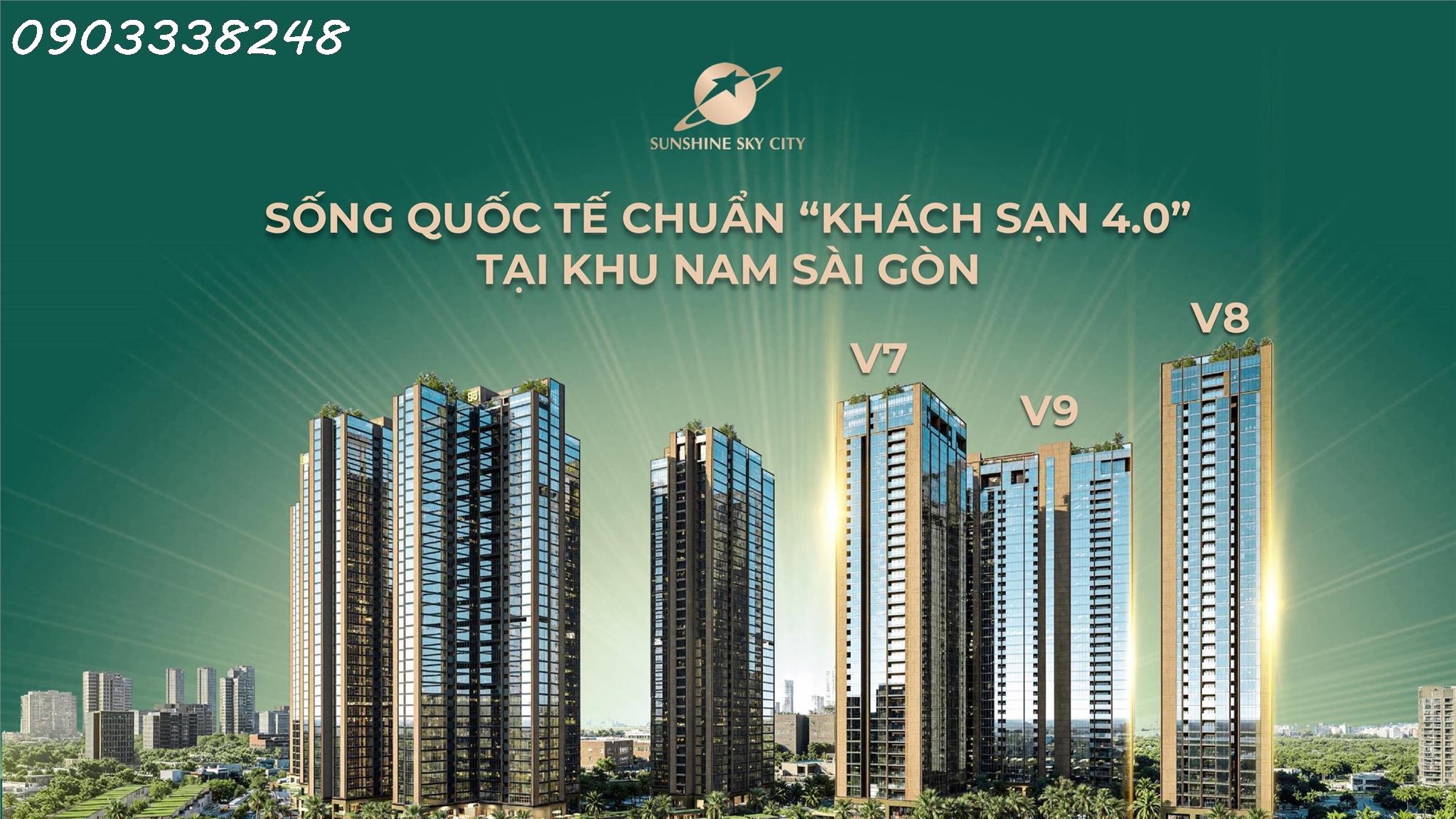 Nhận giữ chỗ tòa V8, V9 sunshine sky city chiết khấu 1%, giá từ 105 triệu/m2, lịch thanh toán giãn