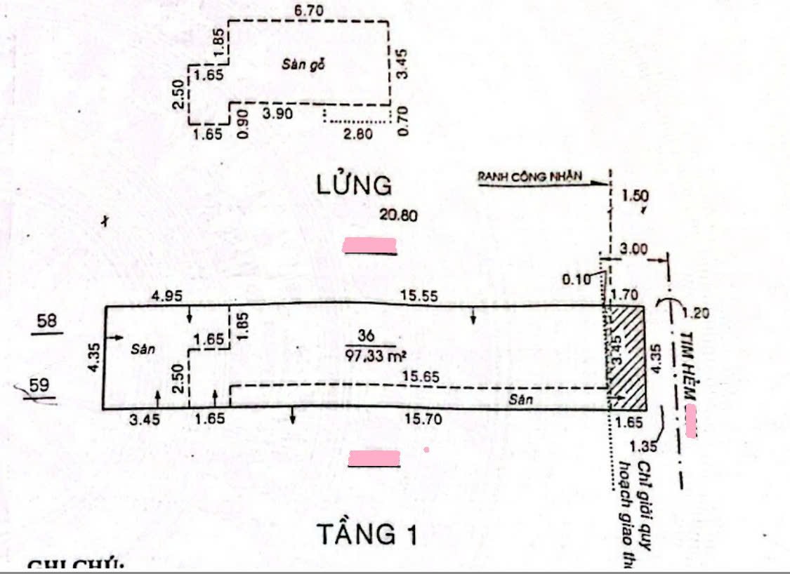 Bán nhà hẻm 36 Huỳnh Văn Nghệ Tân Bình - Khuôn đất vàng 90.6m2 (Ngang 4.35m)