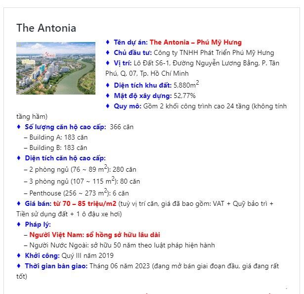 Bán căn 2PN 81m2 dự án The Antonia Phú Mỹ Hưng giá tốt nhất giỏ hàng cđt, chiết khấu cao, trả góp