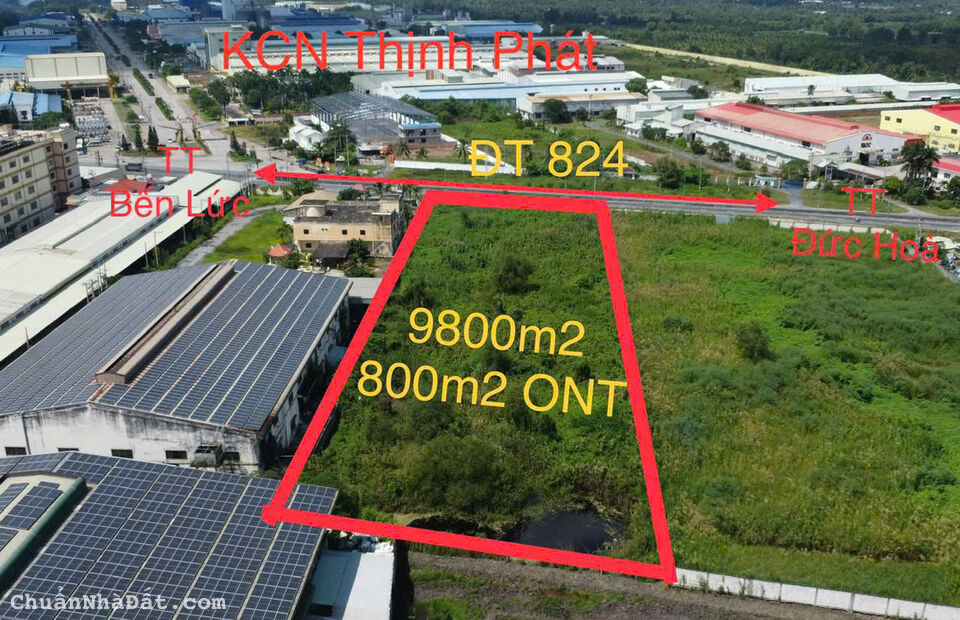 9800m2 đất mặt tiền Tỉnh lộ 824 xã Lương Bình,huyện Bến Lức giá 43 tỷ 9800m2 đất mặt tiền Tỉnh lộ 824 xã Lương Bình,huyện Bến Lức giá 43 tỷ