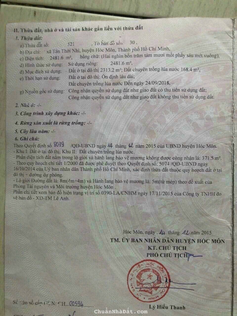 2481m2 đất xã Tân Thới Nhì,Hóc Môn giá 20 tỷ 2481m2 đất xã Tân Thới Nhì,Hóc Môn giá 20 tỷ