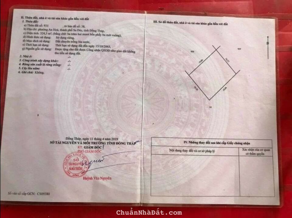 512m2 thổ 304m2 đất lúa tại trung tp Sa Đéc giá 7 tỷ