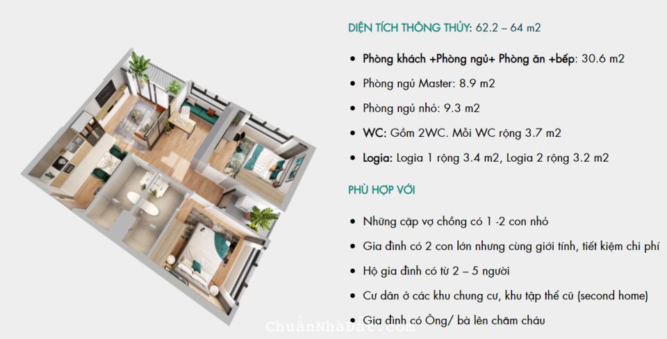 Chính chủ bán căn hộ I5 -64m2 căn góc 2 mặt thoáng view hồ 