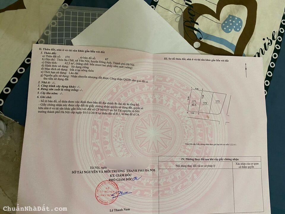 Bán 42.5m đất xóm Chữ Vân Nội đường 4m ngõ thông giá đầu tư