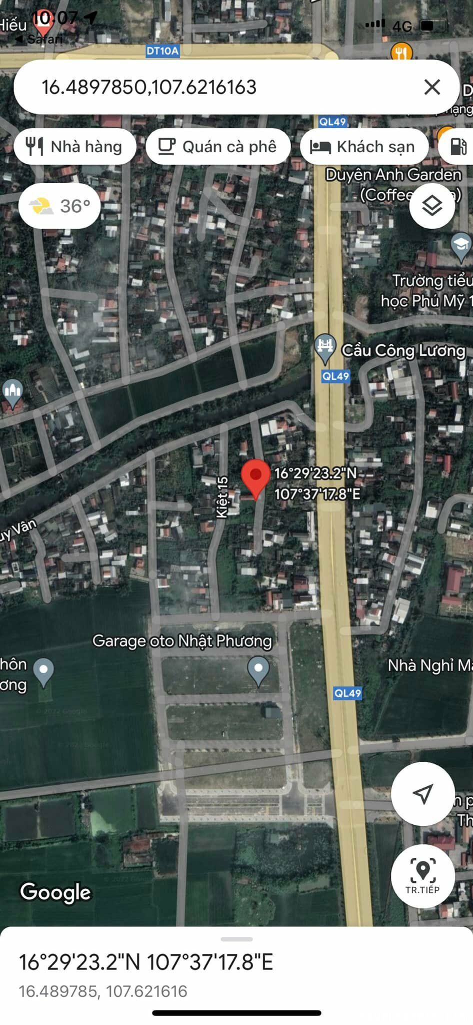 Bán đất kiệt 16 Công Lương thông KQH Thủy Vân TD4