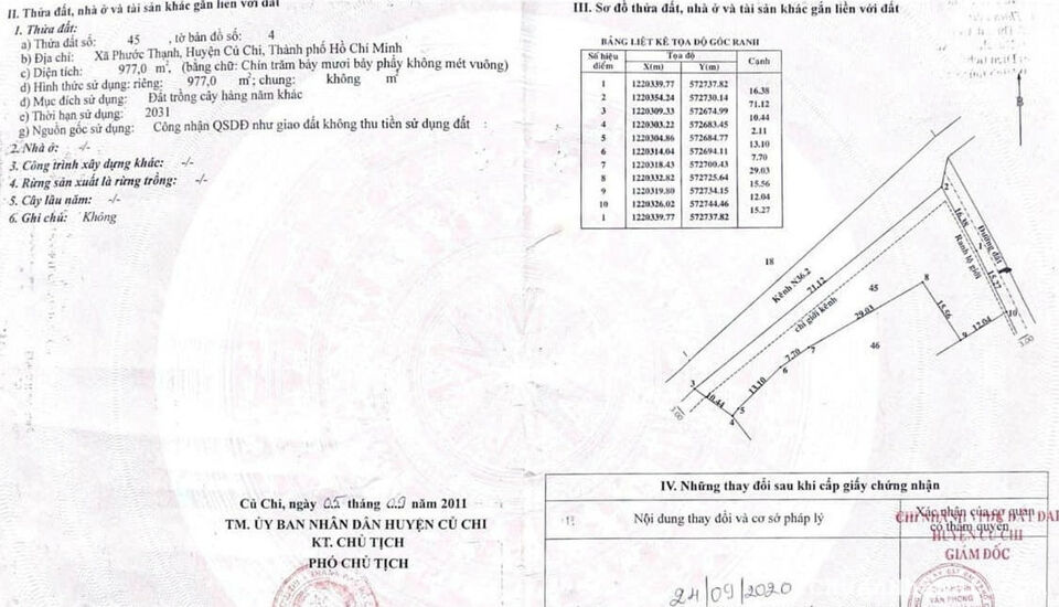 Cần tiền nên bán lô đất nông nghiệp 1760.6m² , giá 3.850 tỷ tại, Xã Phước Thạnh, Củ Chi