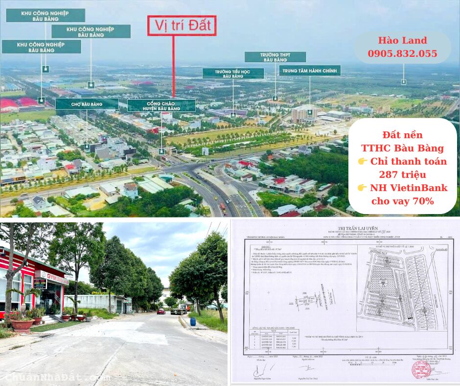 Chủ ngộp cấn bán gấp lô đất ngay Trung tâm Hành chính Bàu Bàng