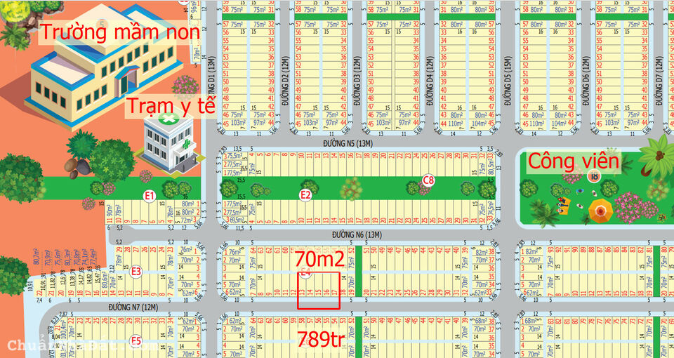 Cần bán 2 lô liền kề Khu đô thị Phương Trường An 6, giá chỉ 789 triệu