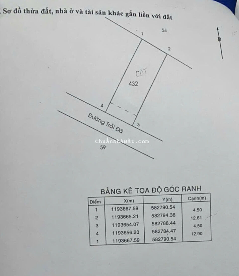 Đất vị trí đẹp-Đường Trần Văn Giàu-Xã Phạm Văn Hai-Bình Chánh-DT 4.5x12.9-XD Tự Do-Giá Chỉ 1tỷ550