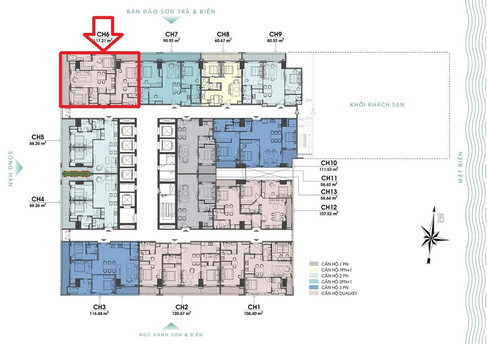 Căn góc Dualkey chỉ 8.21 tỷ view biển Mỹ Khê và sông Hàn 3PN 117m2 - SH lâu dài - Bàn giao T9/2022