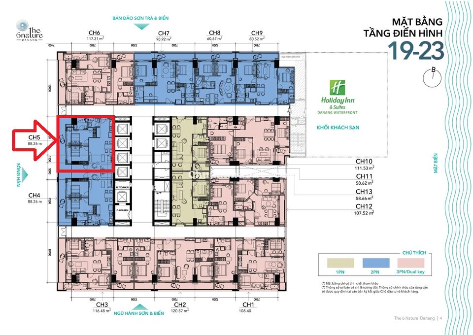 Căn hộ cao cấp 2 ngủ 88m2 - Mặt biển Mỹ Khê - Sở hữu lâu dài - Bàn giao tháng 9/2022 - Chỉ 5,6 tỷ