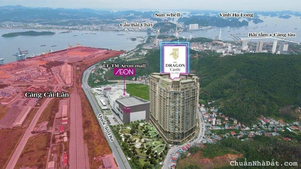 Căn hộ mặt biển mã 12 tầng cao view vịnh + cầu bãi cháy dự án The Dragon Castle, Hạ Long giá rẻ 