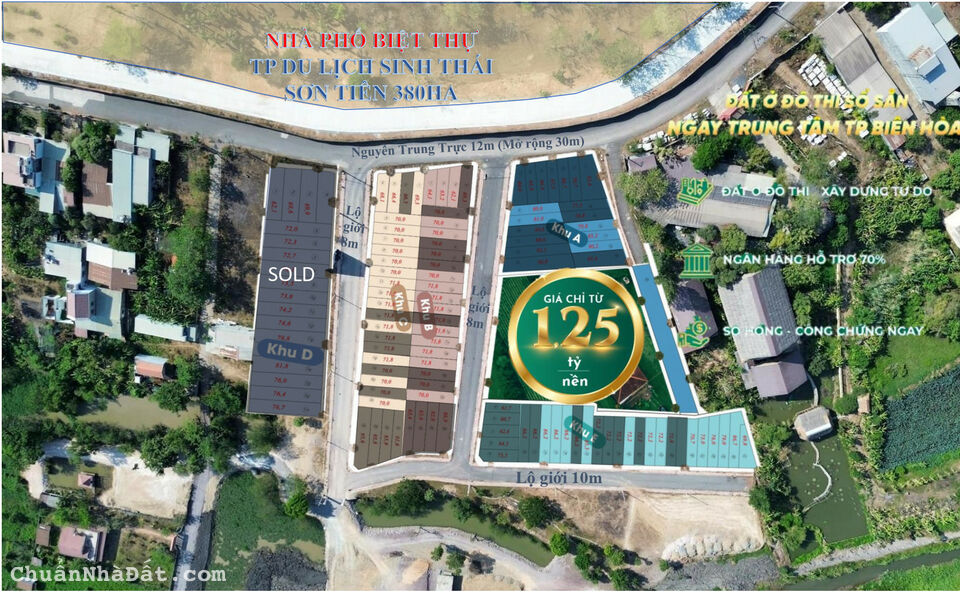 BÁN ĐẤT NGAY KDL SƠN TIÊN , AN HÒA-BIÊN HÒA 70M FULL THỔ GIÁ 1,3 TỶ