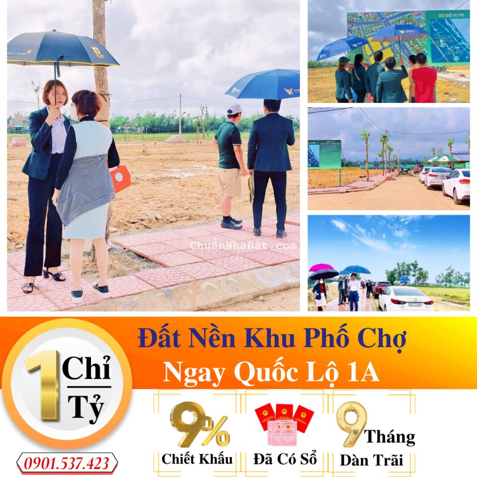 Thời điểm hiện tại đầu tư vào đâu? => BĐS giá rẽ chỉ 1 tỷ/nền ngay Quốc Lộ 1A – Đối diện chợ -  Đã 