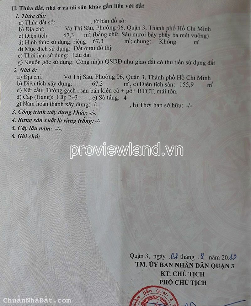 Bán gấp nhà mặt tiền Võ Thị Sáu, Q3, 67.3m2 đất, 1 hầm + 6 tầng. Giá 32 tỷ