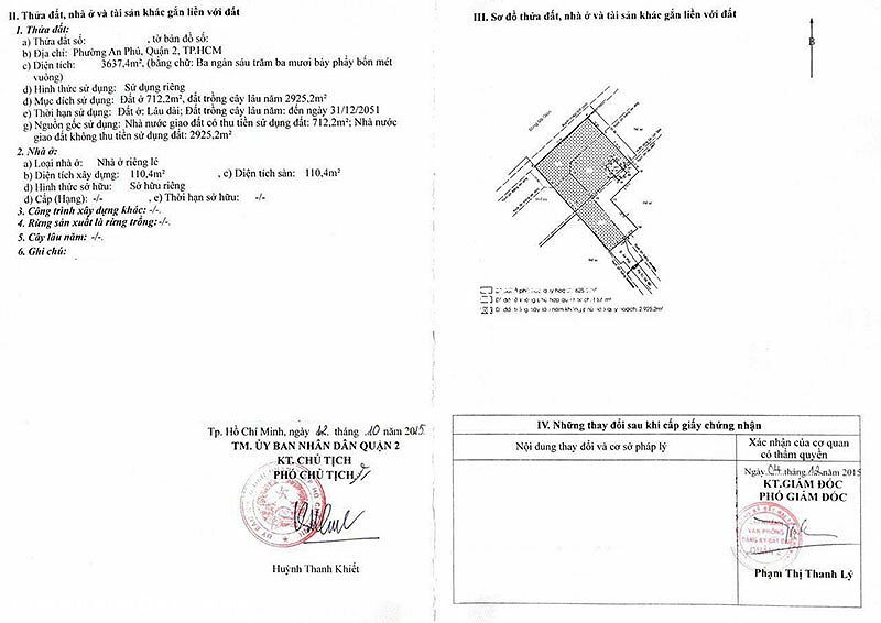 Bán lô đất mặt tiền sông Saigon An Phú, gần Villa Riviera, 3637m2 đất, thổ cư 712m2