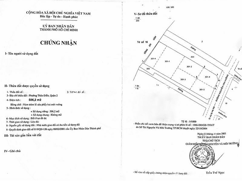 Bán lô đất Thảo Điền 1, góc 2 MT Nguyễn Văn Hưởng, 506.2m2 đất, giá 300tr/m2