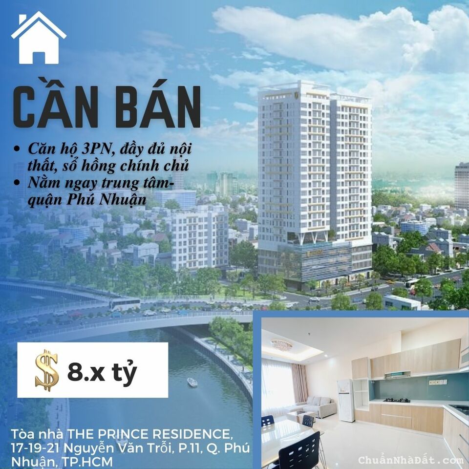 Bán căn hộ The Prince 100m2,8 tỷ- full nội thất, view đẹp