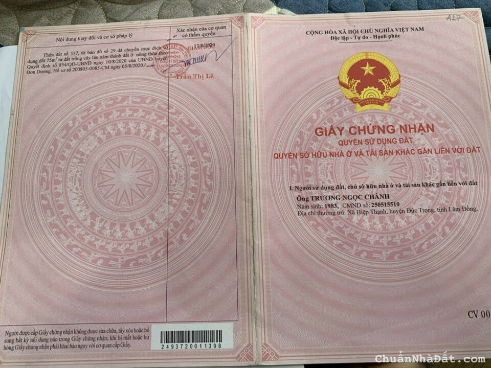 Chủ Ngộp Cần Ra Gấp Lô Ngang 7m Sẵn Thổ Cư, Gần Sân Bay, Ven Đà Lạt