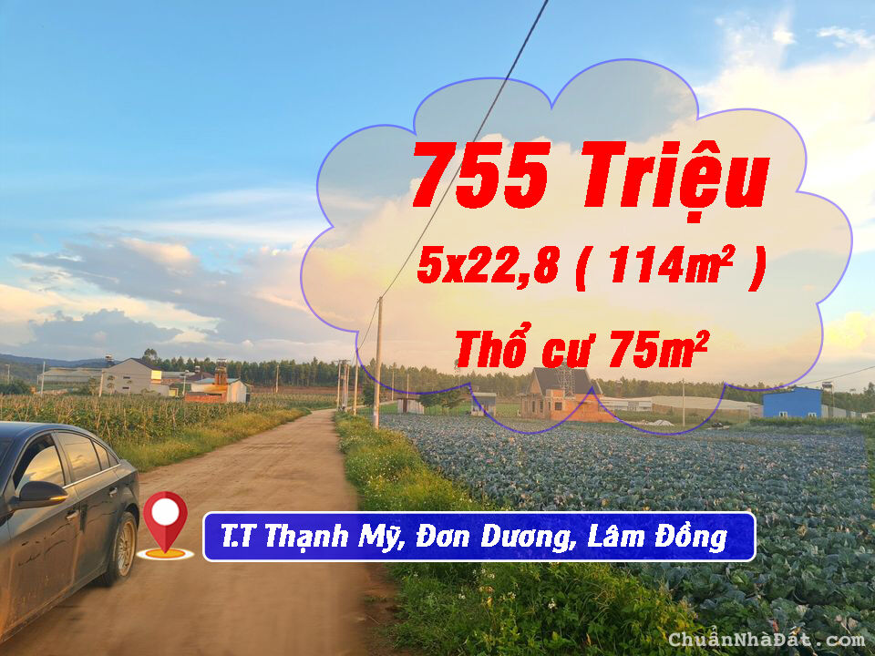 ĐẤT NỀN SẴN THỔ CƯ,CHỈ 755 TRIỆU,VÙNG VEN ĐÀ LẠT. THỊ TRẤN THẠNH MỸ, ĐƠN DƯƠNG, LÂM ĐỒNG