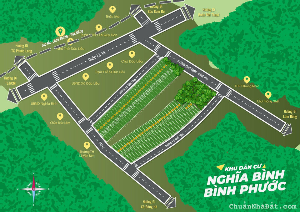 đất nền Bình Phước có 100m2 thổ cư. shr có sẵn. dân cu hiện hữu