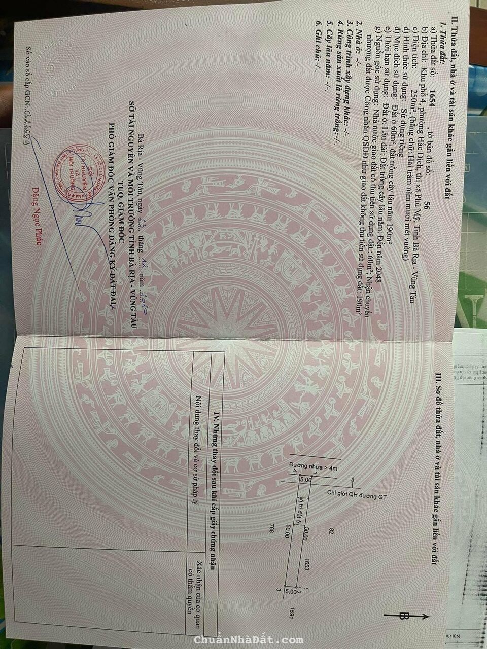 Bán nền đất Hắc Dịch, Diện tích 5 x 50 ( có 60m2 thổ cư ), đường nhựa 8m, đường thông, giá 1,7 tỷ