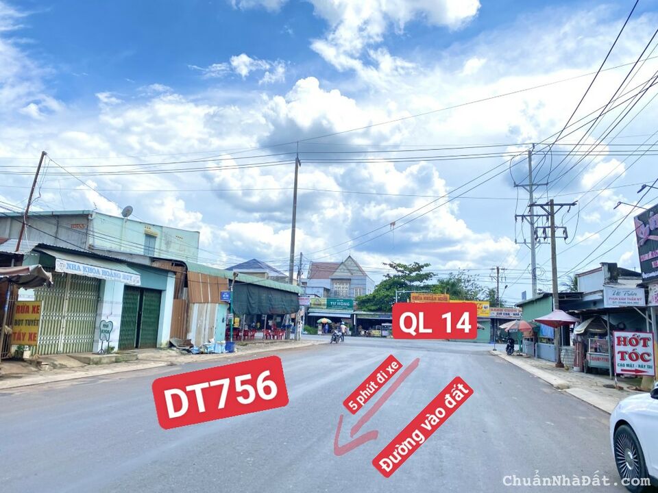 Bán gấp lô đất mặt nhựa liên tỉnh 32m sát Quốc lộ 14 giá chỉ 6xxtr/100m2 + 100m2 thổ cư