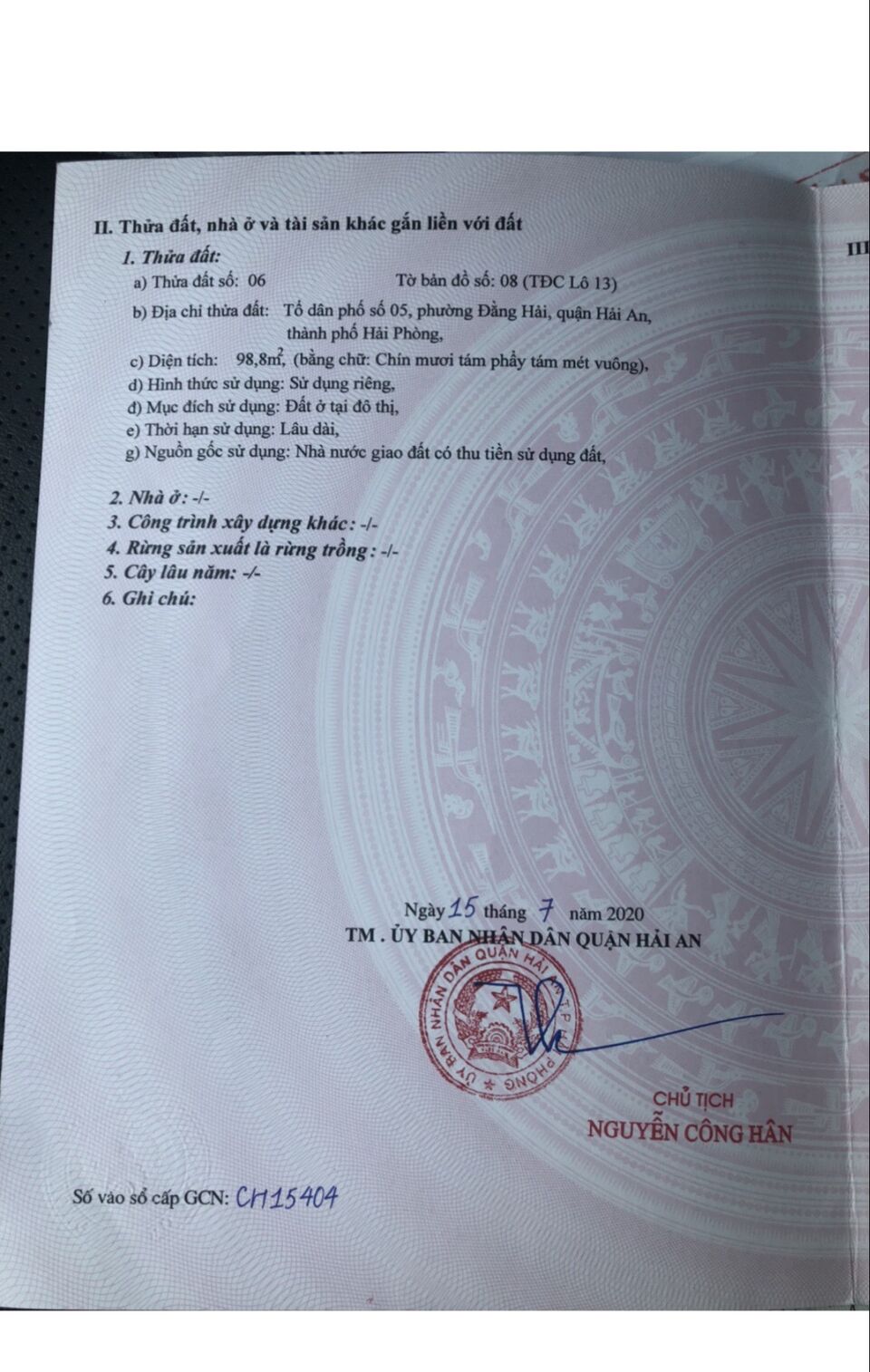 Bán lô đất 98.8m2 Lô 13 Lê Hồng Phong mặt đường Bùi Viện giá 60tr/m