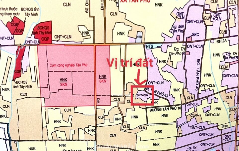 Bán đất cạnh Kcn Tân Phú TP Tây Ninh giá 3xxTr