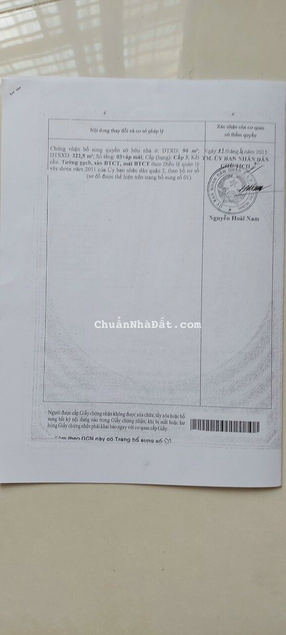 Bán nhà Chính Chủ Quận 2 : Mặt tiền Nguyễn Quý Đức Anh Phú giá  32 tỷ