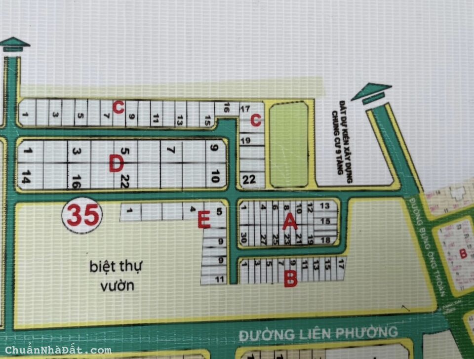 Chốt nhanh đất lô KDC Xuất Nhập Khẩu,Bưng Ông Thoàn,P.Phú Hữu,Q9,diện tích 210m2 giá 55tr/m2