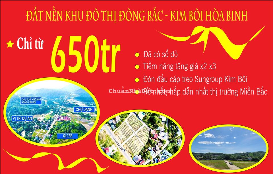 ĐẤT NỀN SỔ ĐỎ - KHU DU LỊCH - SUN GROUP - HÒA BÌNH