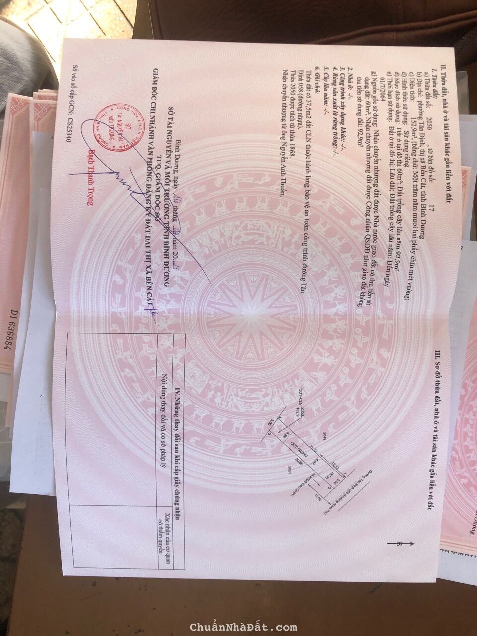 Bán đất mặt tiền tân định bến cát, Dt 5*30, tc 60m. Đường thông, gần chợ, trường,...giá 1.5 tỷ tl