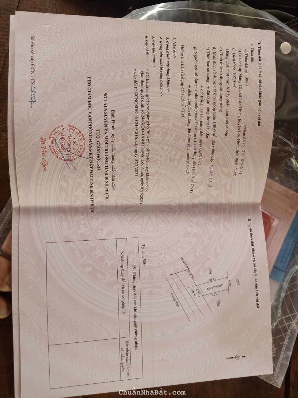 Đất lộc ninh mặt tiền đường nhựa,khu dân cư giá 460 triệu/ lô