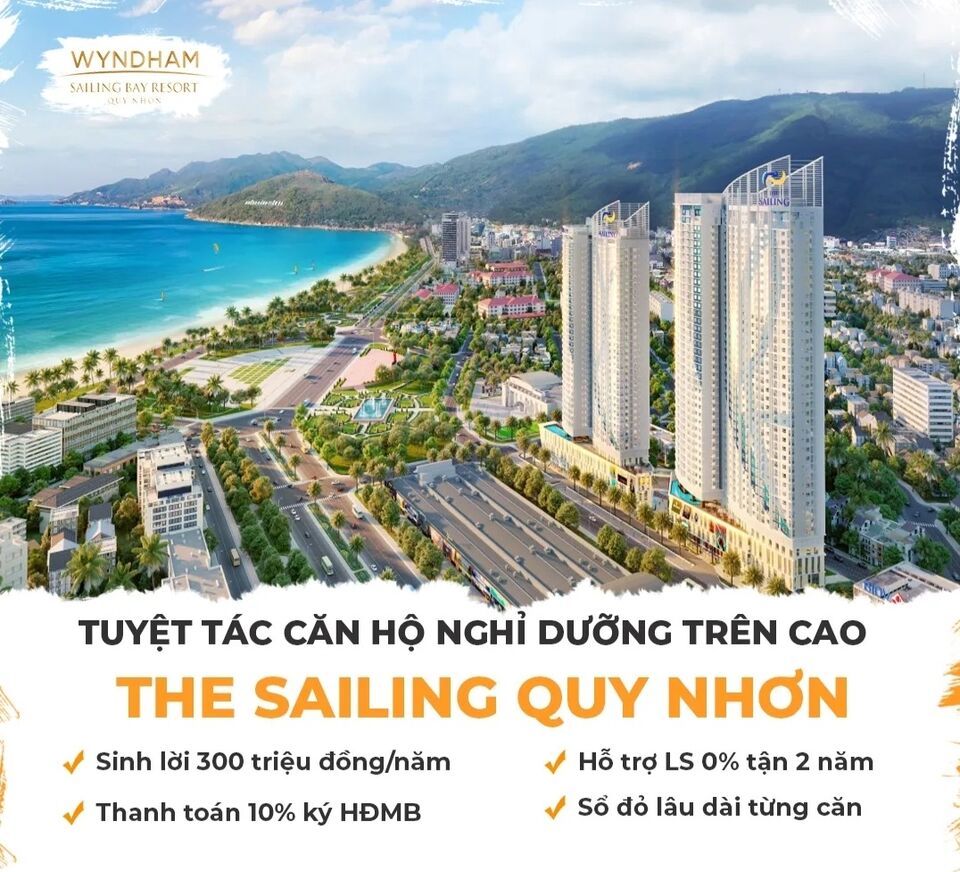 Vốn hơn 600 sở hữu căn hộ mặt biển đẹp top5 cả nước The Sailing Quy Nhơn Vốn hơn 600 sở hữu căn hộ mặt biển đẹp top5 cả nước The Sailing Quy Nhơn