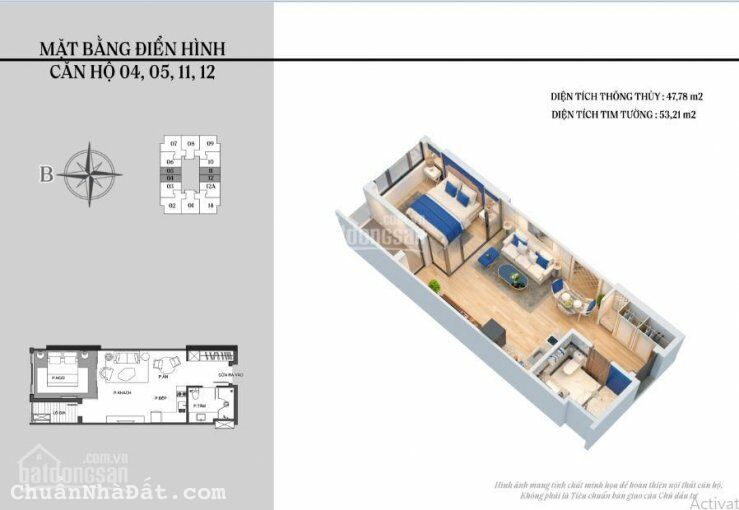 BRG Legend - Căn hộ 1 PN view nội khu sân đỗ trực thăng tòa khách sạn Hiton.