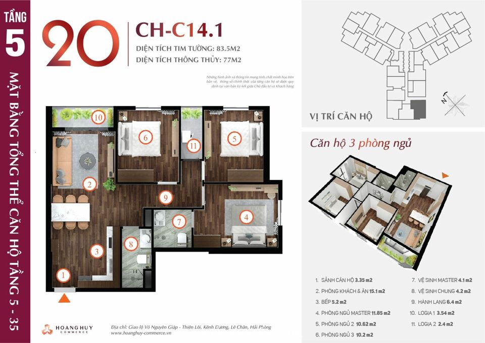 Còn duy nhất căn hộ 3 phòng ngủ Smarthome giá chỉ còn từ 3.6tỷ !!! View cực đỉnh...