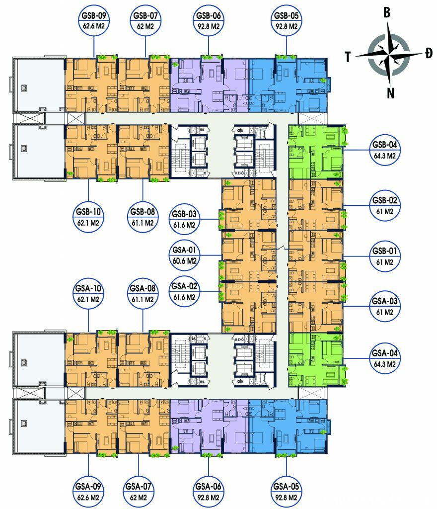 Bán căn hộ chung cư Geleximco Southern Star 897 giải phóng, 62m2 và 93m2 tầng 15, 16, giá 32tr/m. O