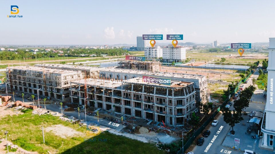 Chốt ngay siêu phẩm căn góc mặt tiền duy nhất shophouse Phú Xuân City Huế, tường riêng, móng riêng 