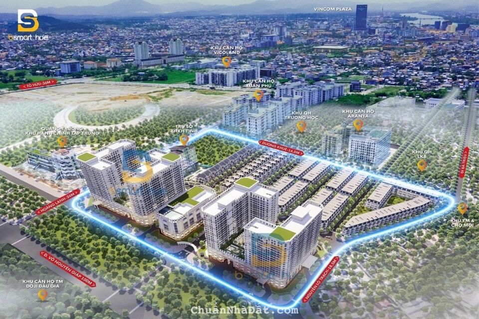 Shophouse Phú Xuân City_vị trí trung tâm TP Huế, đối diện chợ Cống mới, trường học, khu hành chính