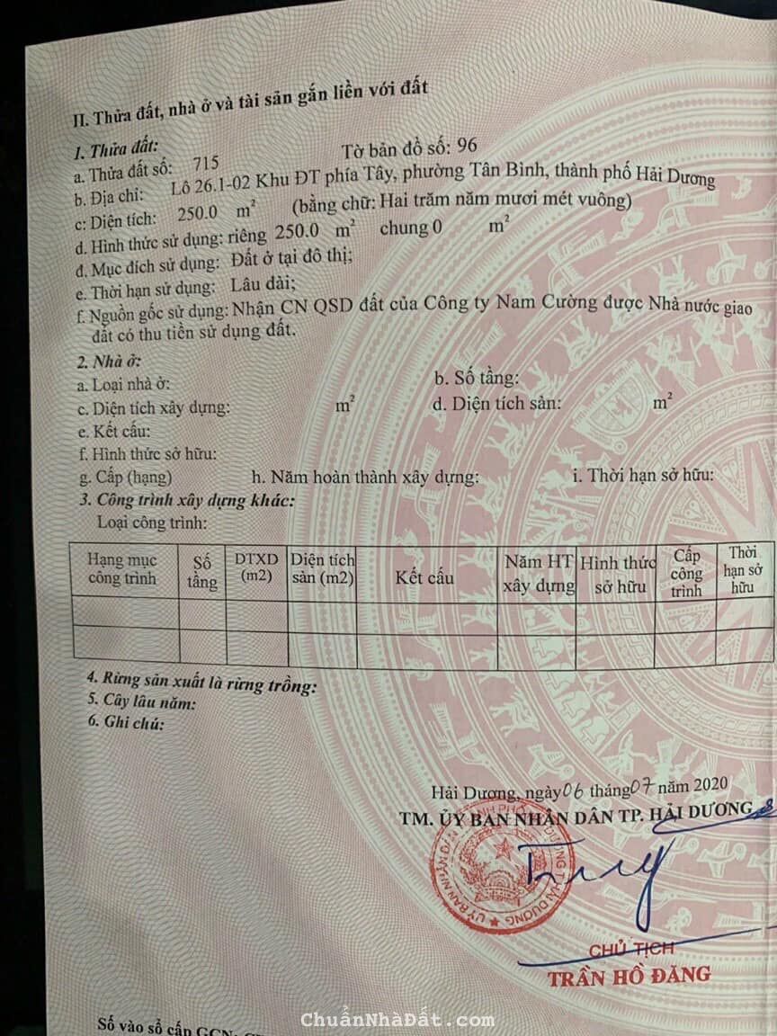 Bán đất biệt thự mặt đường Nguyễn Đình Bể, ph Tân Bình, TP HD, 250m2, mt 10m, giá cực rẻ